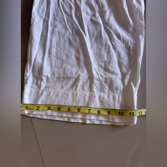 Ruby Rd Capri Pants M Ivory Elastic Waist Pockets Cottage Core Beachy Casual - Picture 11 of 15